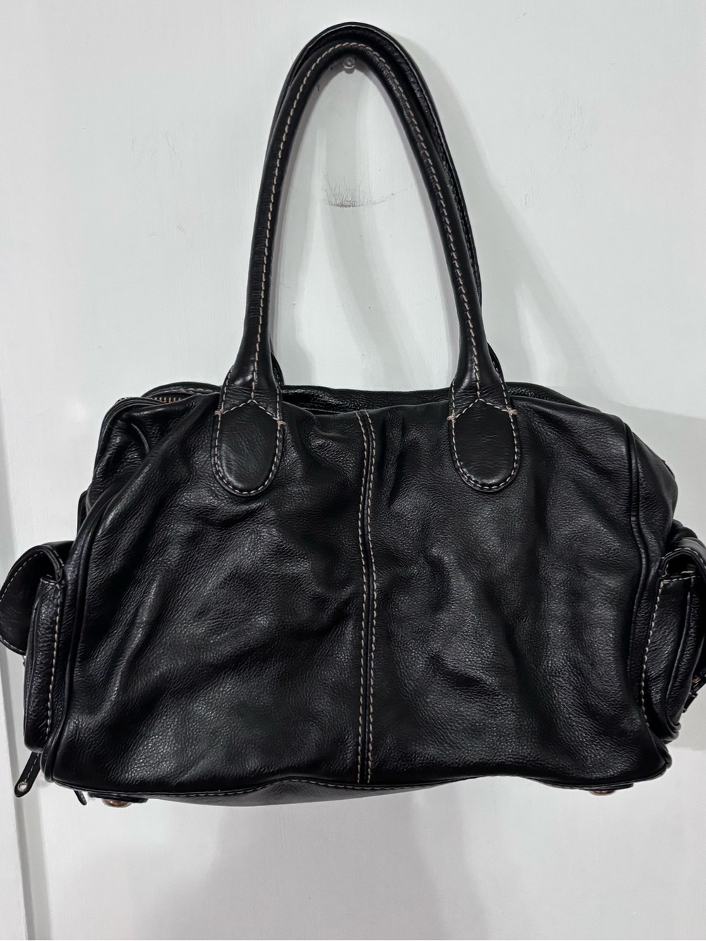 Marc by Marc Jacobs vintage Black Pebbled Satchel Zip Buckle Logo Silver HW - Picture 10 of 15